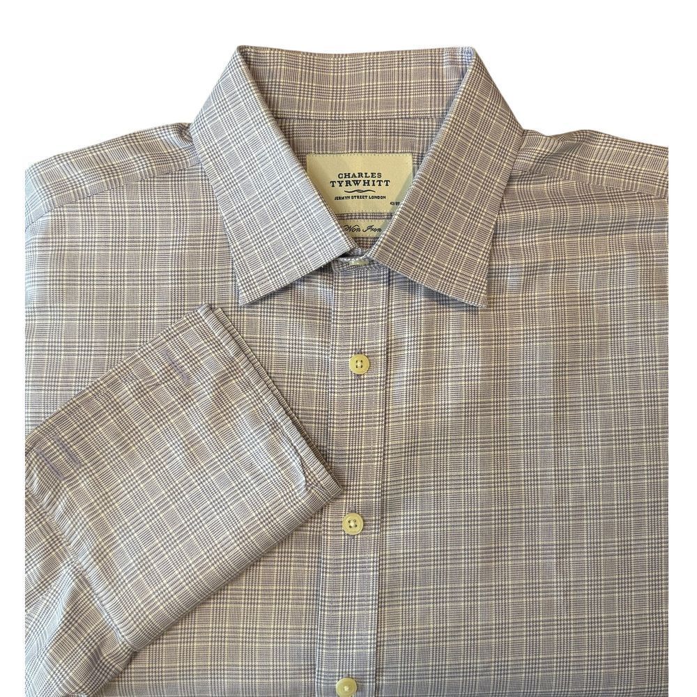 Charles Tyrwhitt Brown Plaid Casual Button Down Shirt